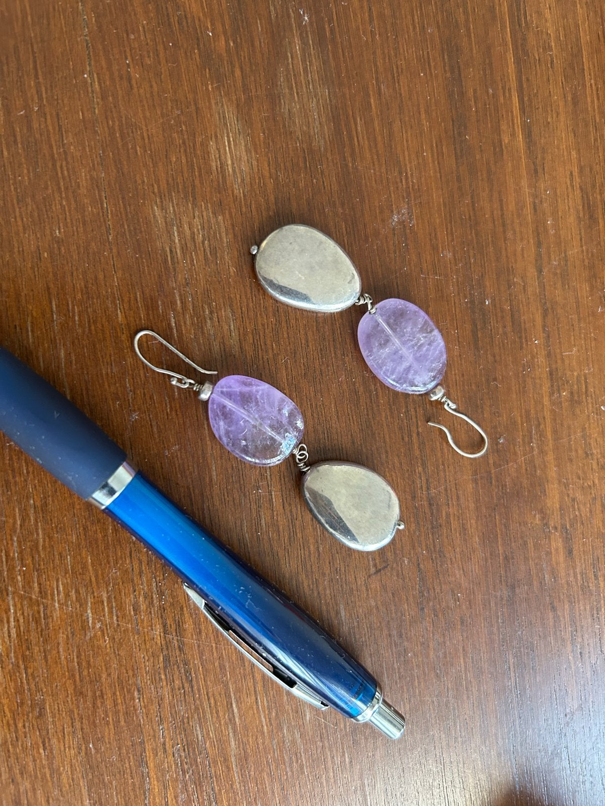 oorbellen lila, Sieraden, Tassen en Uiterlijk, Verzenden, Paars, Met edelsteen, Zilver