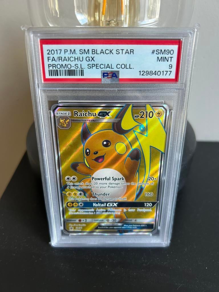 Raichu GX SM90 PSA 9, Ophalen of Verzenden, Zo goed als nieuw