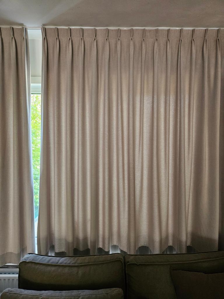 Gordijnen 2 sets bxh (376cm x 208cm), Ophalen, 200 cm of meer, Rustig / verfijnd, Beige