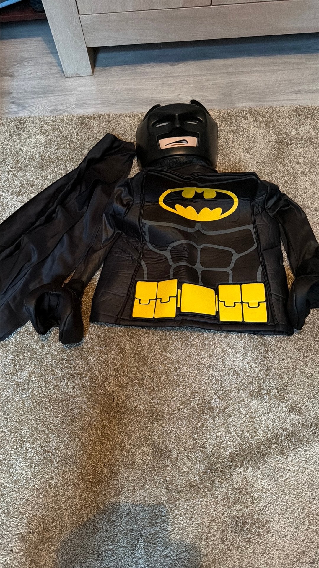 Lego Batman-kostuum 122, Ophalen of Verzenden, Zo goed als nieuw, Jongen of Meisje