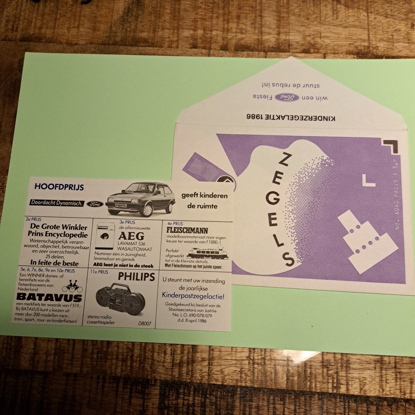 Kinderpostzegelactie 1986 Rebus en Prijzenoverzicht, Ophalen of Verzenden, Na 1940, Postfris
