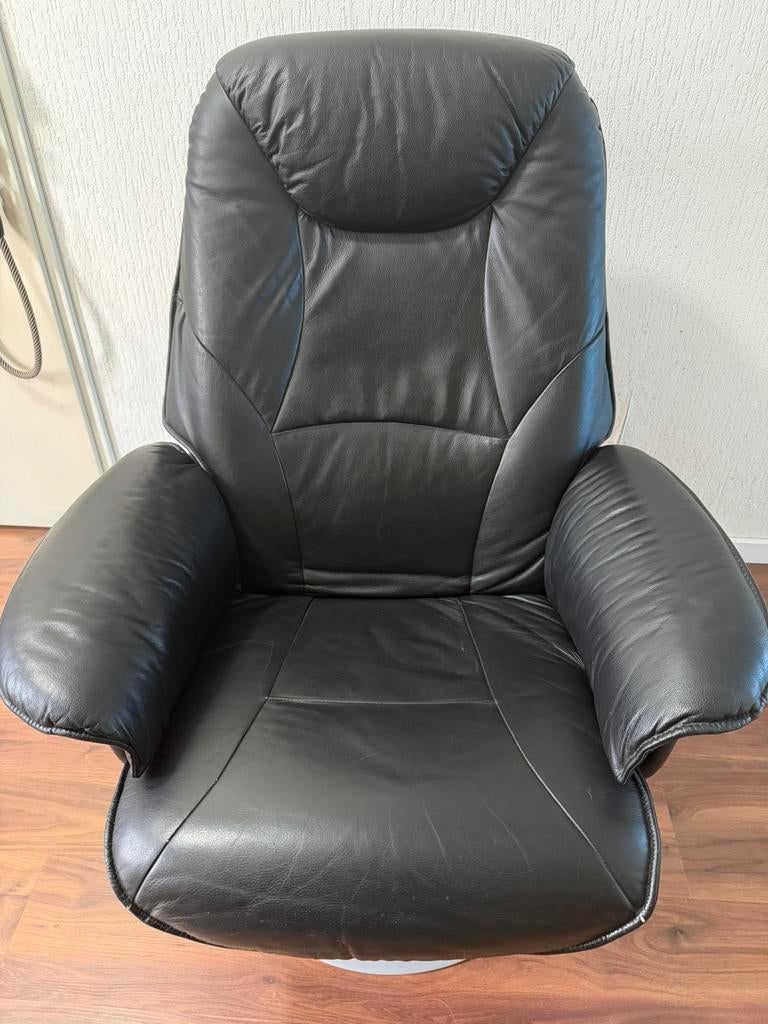 leren fauteuil, Ophalen, Gebruikt, 50 tot 75 cm, Leer