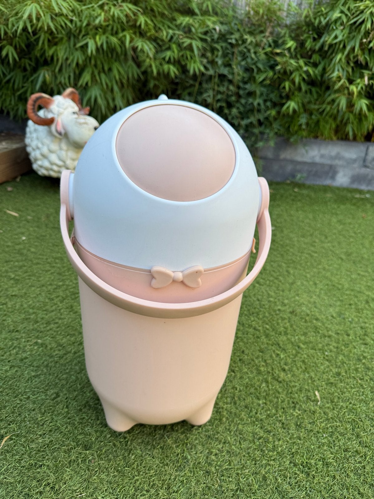 Leuke roze en witte luieremmer, Ophalen of Verzenden, Gebruikt