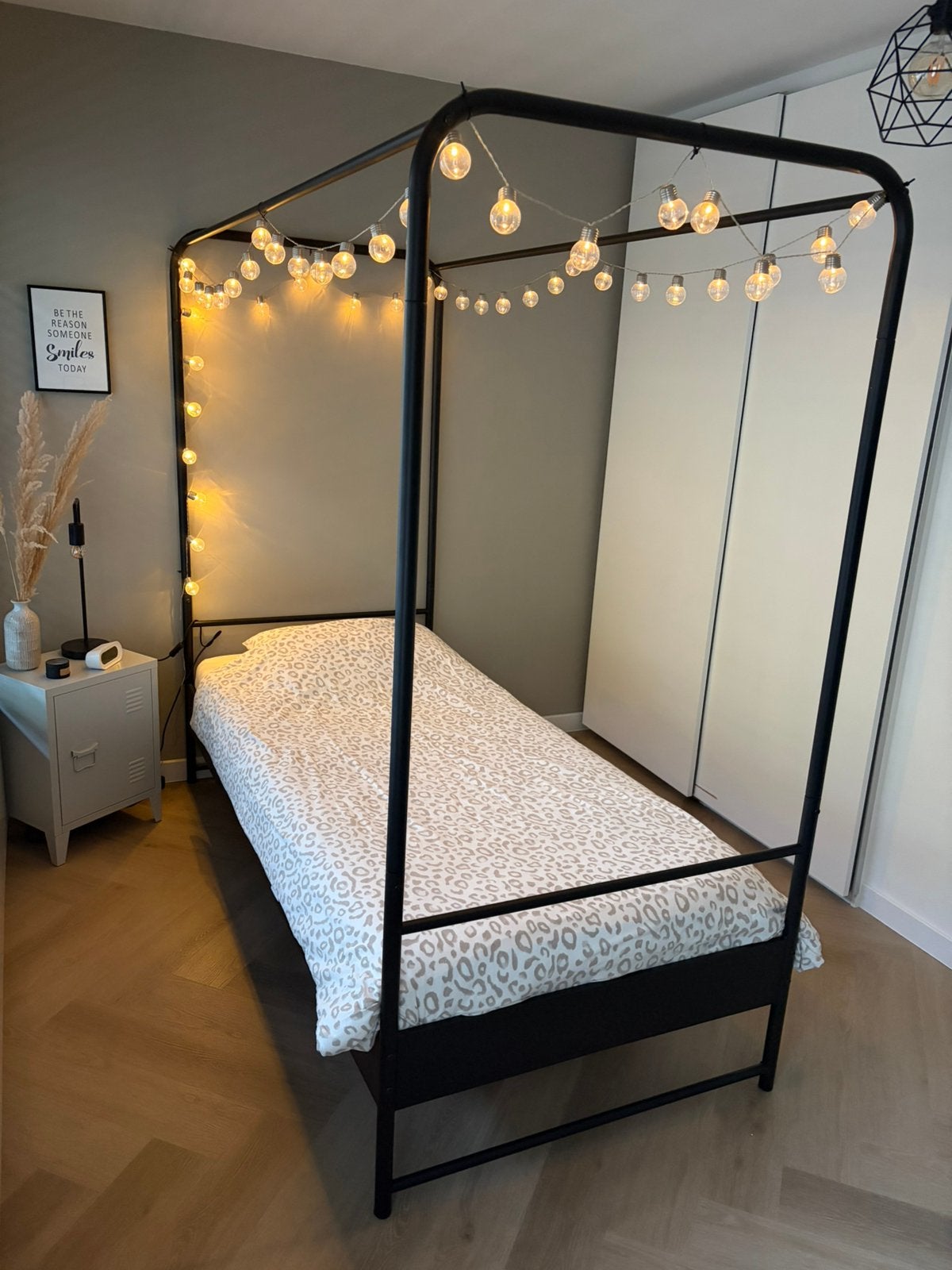 Woood hemelbed Bunk inclusief zwaar matras!, Ophalen, 90 cm, Eenpersoons, Zwart