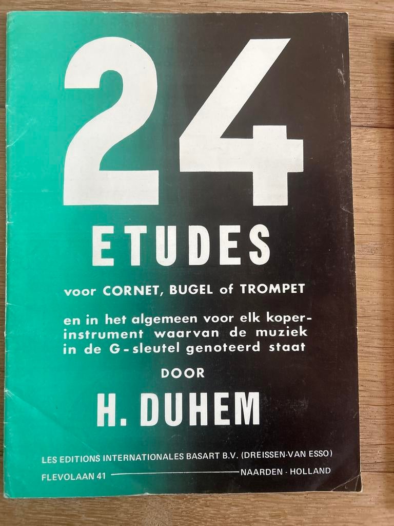 24 Etudes voor Cornet, Bugel of Trompet - H. Duhem, Ophalen, Klassiek, Les of Cursus, Zo goed als nieuw
