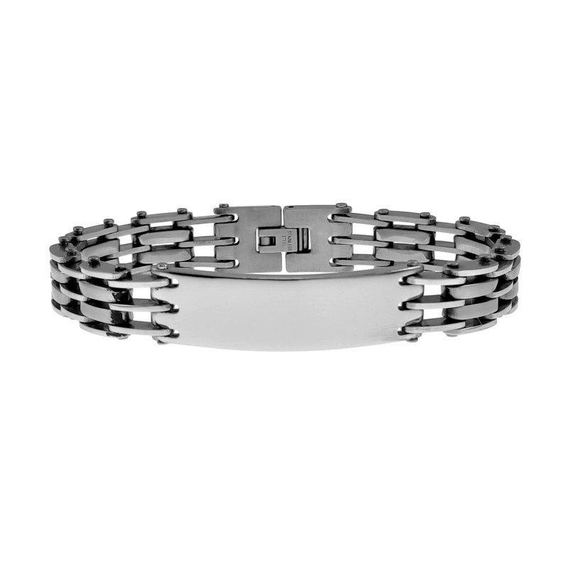 ID-armband Heren - Gepolijst Mat RVS - Schakels Armband, Staal, Birgitta-Gracht 33, 6465 EL Kerkrade, Nederland, Verzenden, Nieuw