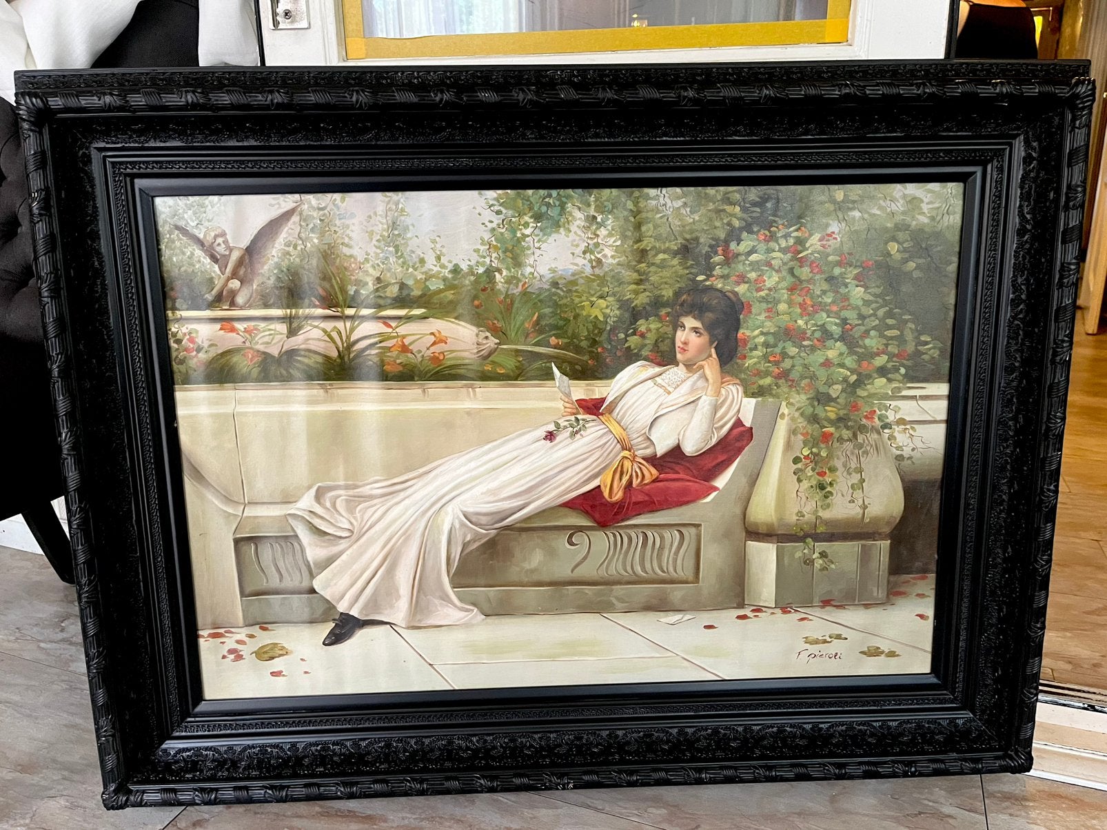Groot olieverf portret schilderij, Ophalen