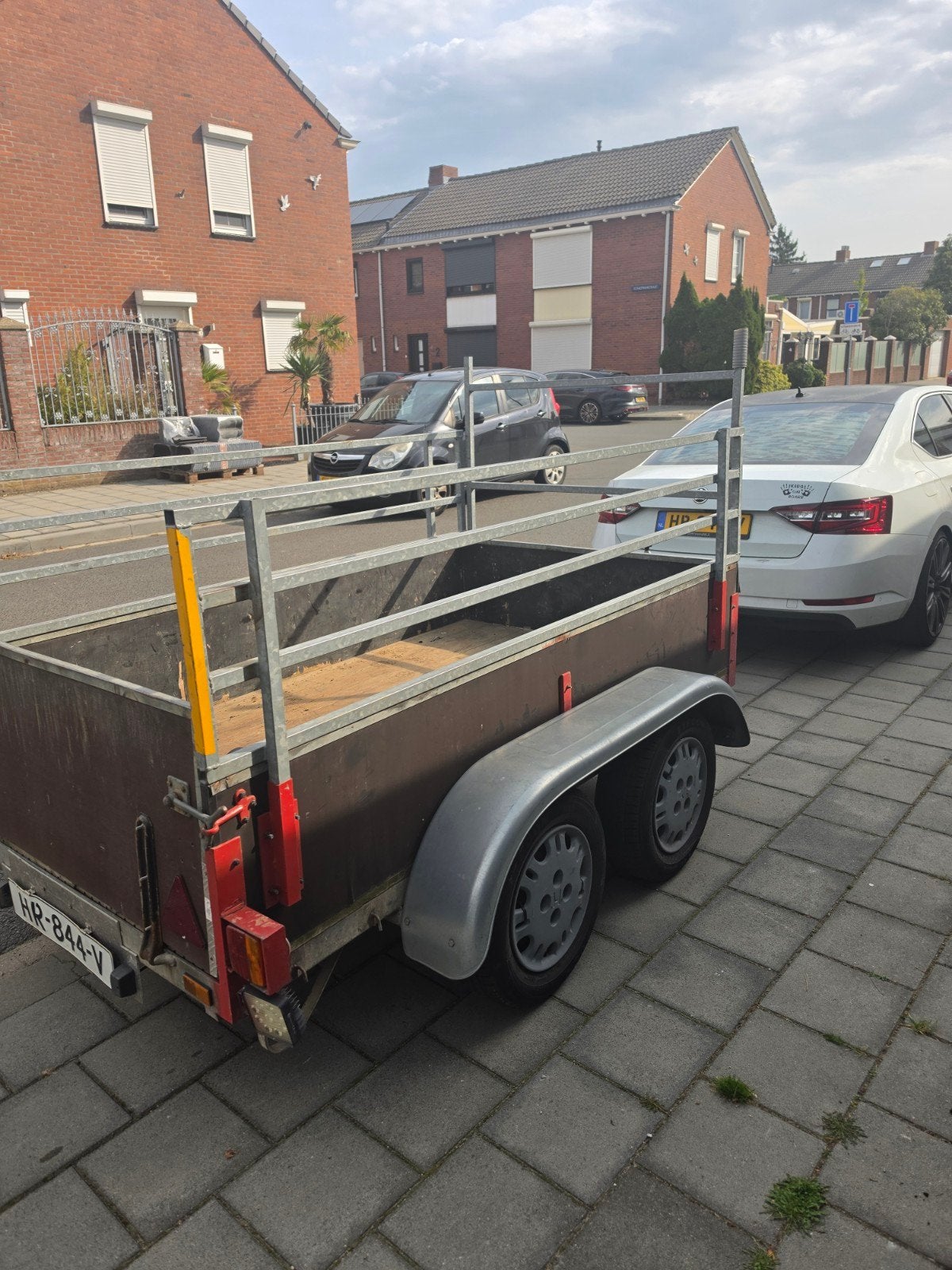 Dubbelasser aanhanger - ongeremd, Azobe bodem, Ophalen