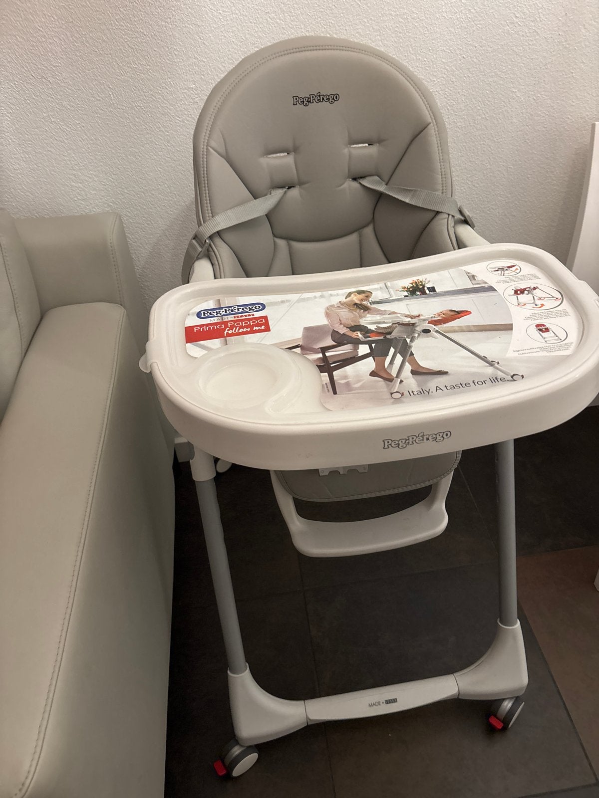 Peg Perego Prima Pappa Follow Me kinderstoel, Ophalen, Zo goed als nieuw, Overige typen, Afneembaar eetblad