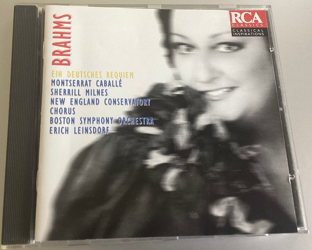 Brahms Ein Deutsches Requiem Montesserat caballé CD, Gebruikt, Brahms, Ophalen of Verzenden, Romantiek