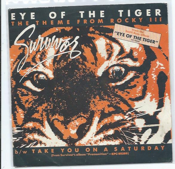 Survivor- Eye of the Tiger (Barney opkomstnummer, Verzenden, Zo goed als nieuw, 7 inch, Pop