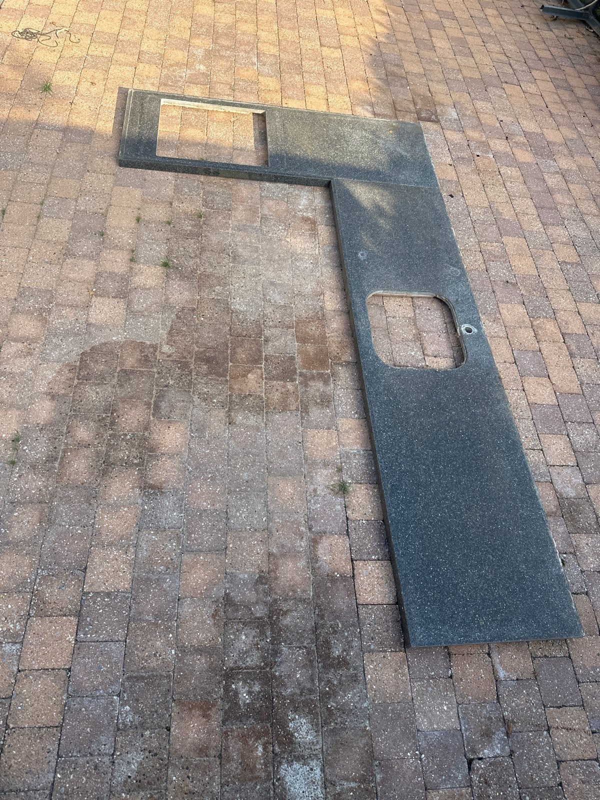 Granieten aanrechtblad met uitsparingen, Huis en Inrichting, Keuken | Keukenelementen, Ophalen, Gebruikt, 100 tot 150 cm, Minder dan 100 cm