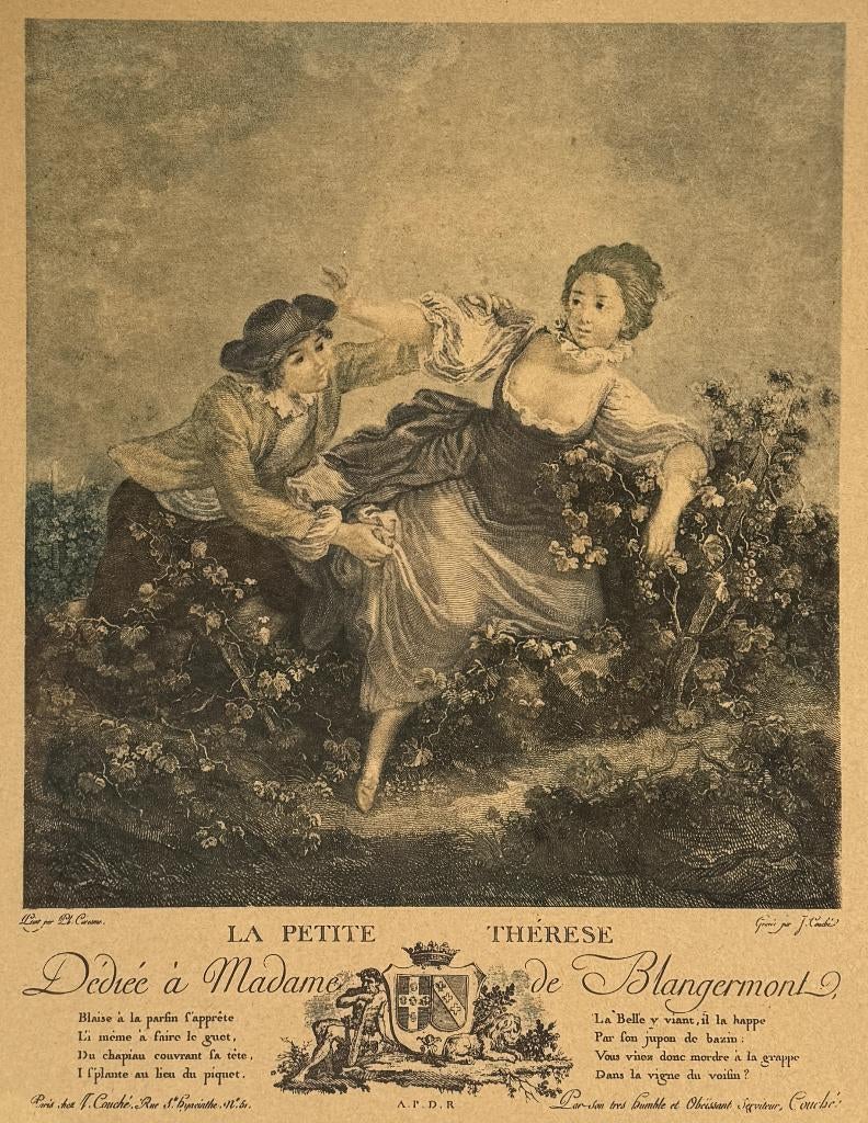 Gravure, Jacques Couché - La Petite Thérèse, 18e eeuw, Antiek en Kunst, Dagelijks leven, 1800 - 1899, Ophalen of Verzenden, 42 cm