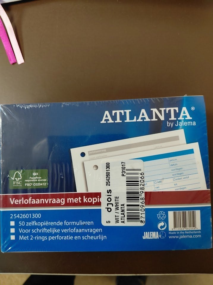 verlofaanvraag met kopie, Ophalen of Verzenden, Nieuw