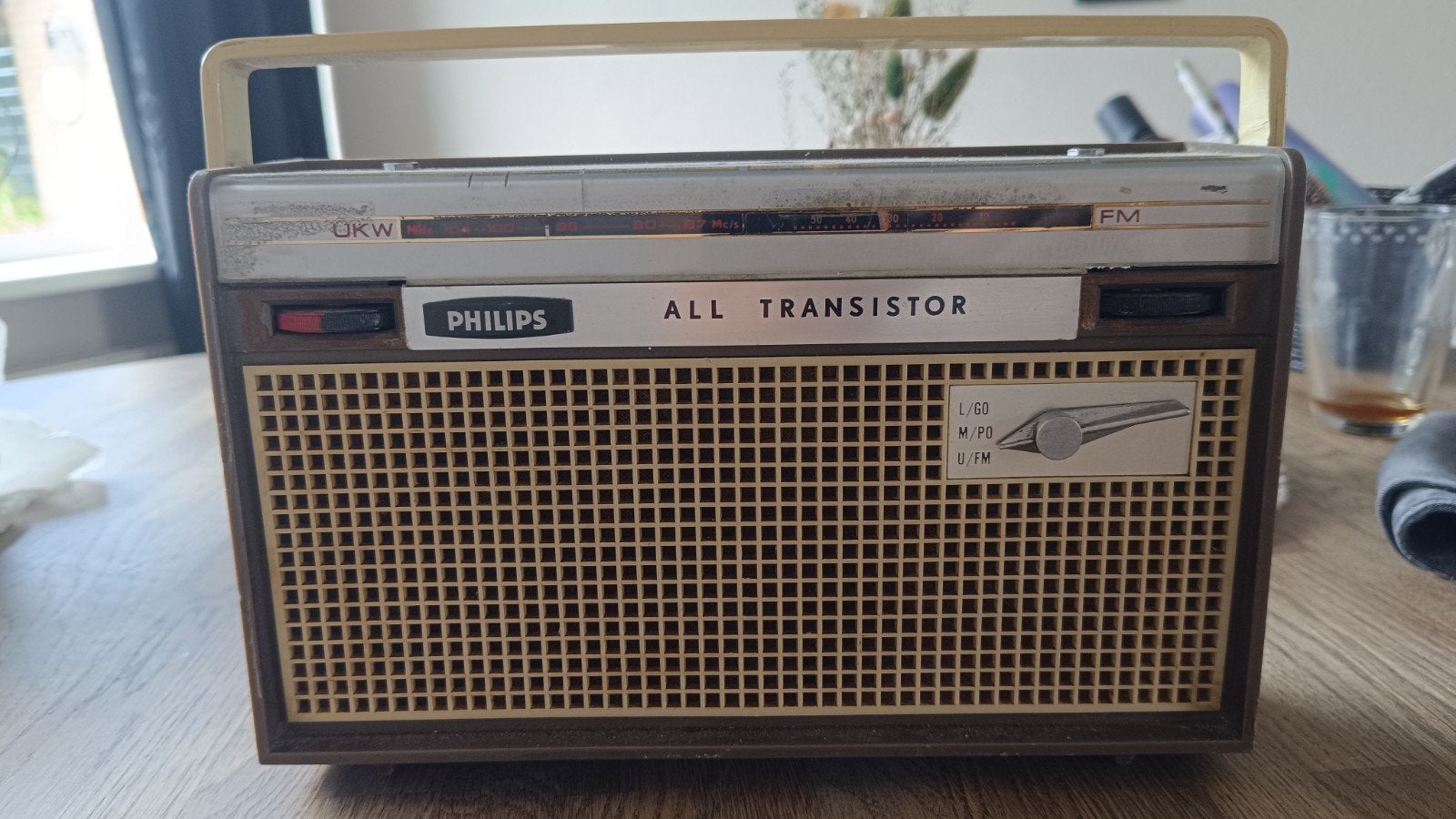 Vintage Philips Transistorradio op batterijen, Ophalen of Verzenden, Gebruikt, Transistorradio
