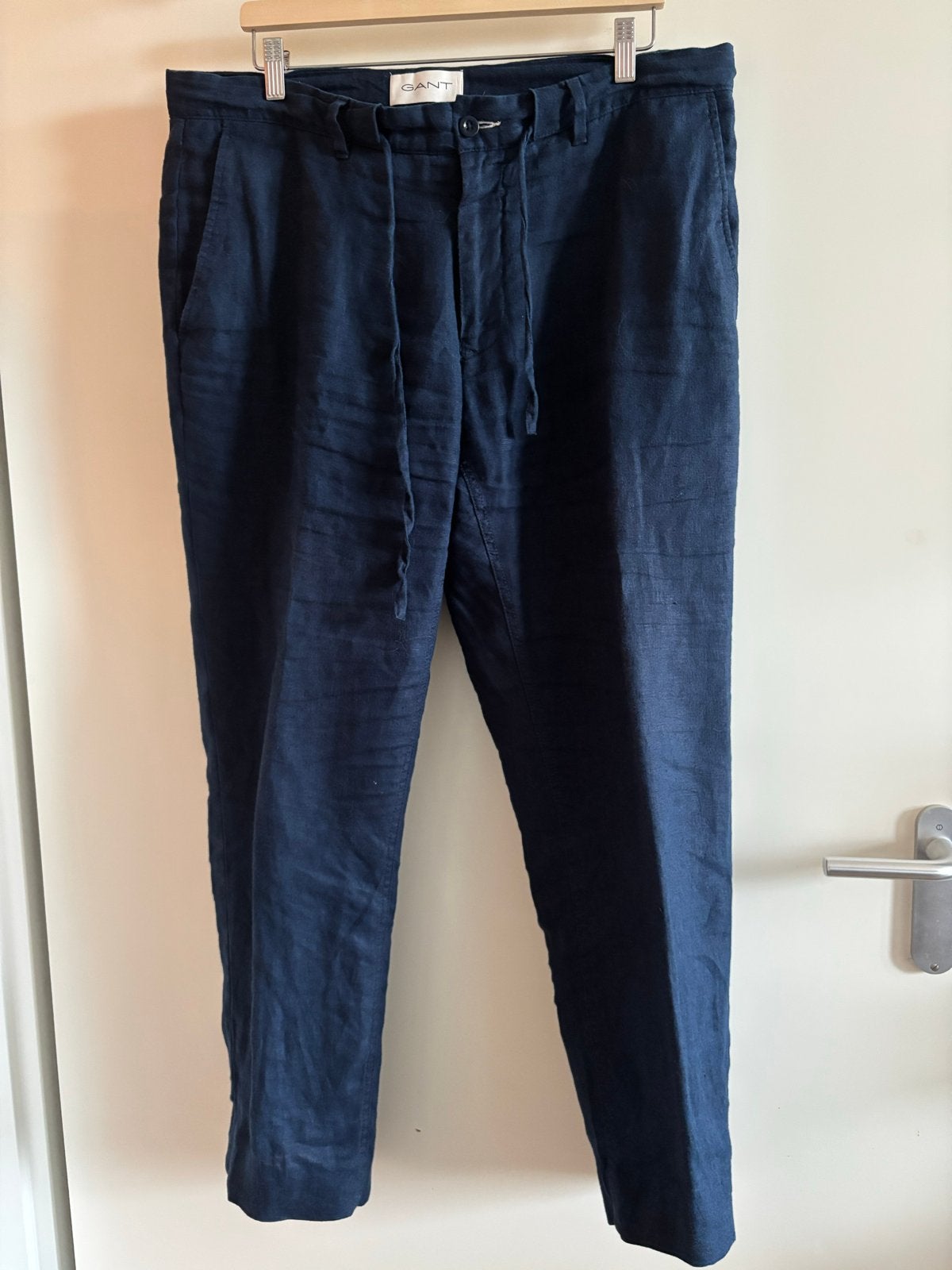 GANT Heren Broek - Maat L - Donkerblauw, Kleding | Heren, Ophalen of Verzenden, Zo goed als nieuw, Maat 52/54 (L), Blauw