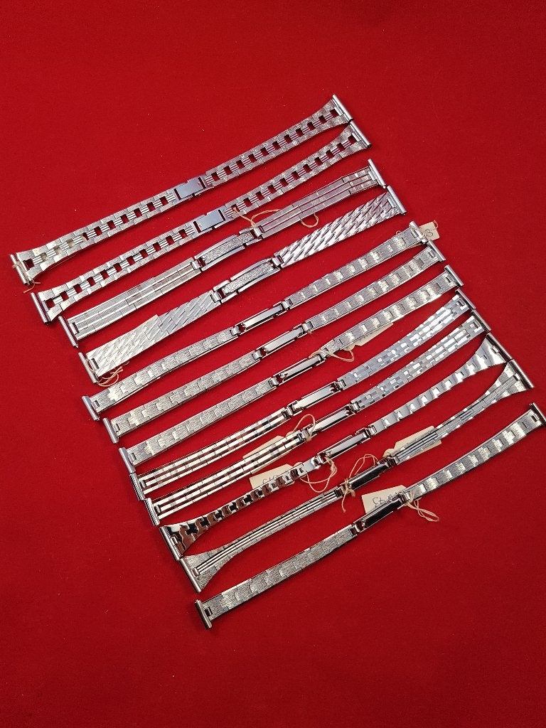 New Old Stock horloge bandjes staal marktkramer galerij, Staal, Staal, Polshorloge, Nieuw