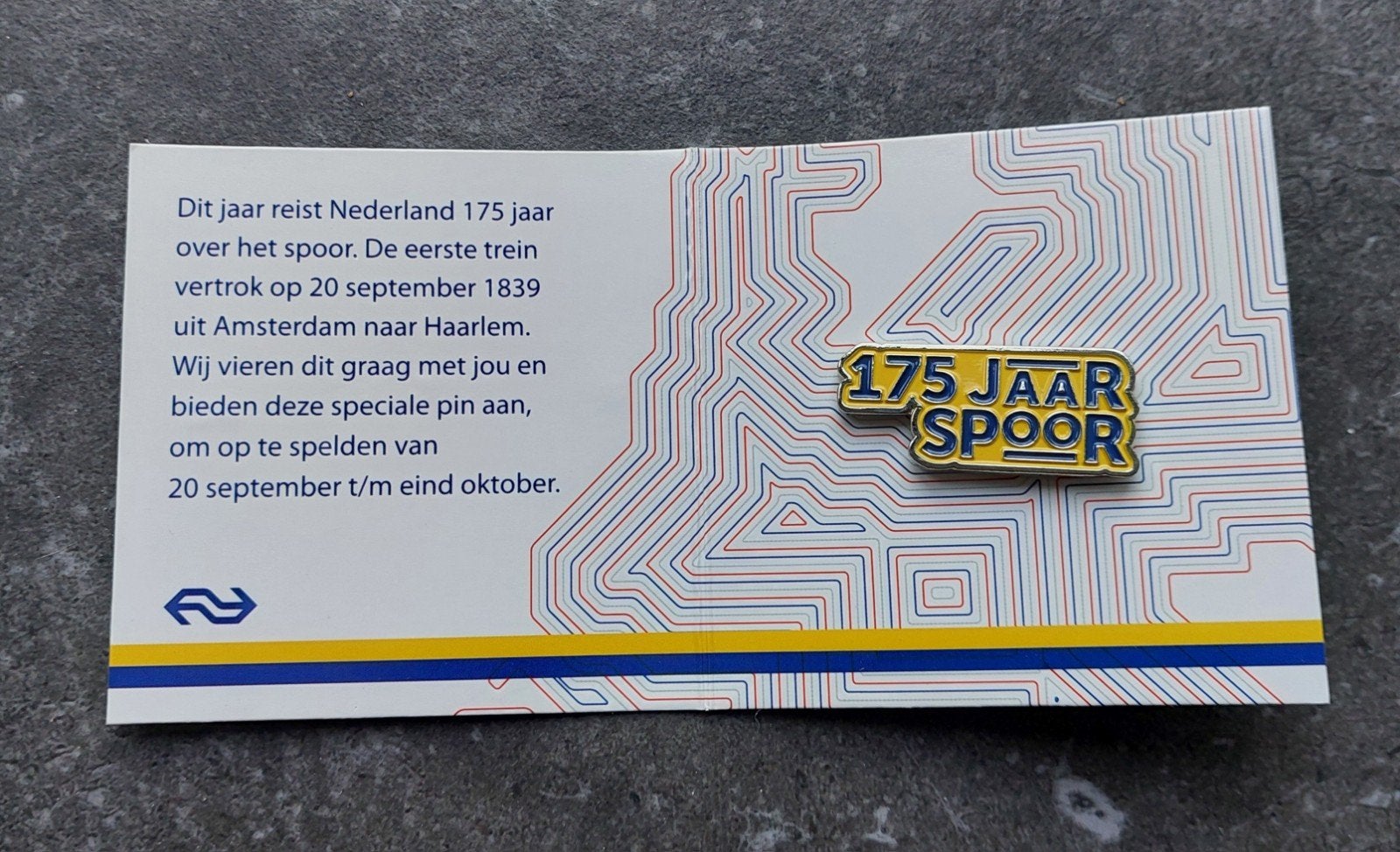 NS pin 175 jaar spoor, Ophalen of Verzenden, Nieuw, Trein, Overige typen