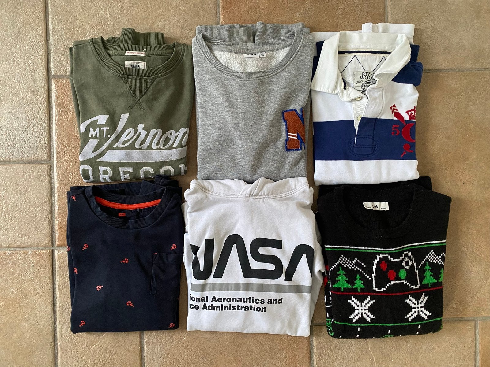 Set truien maat 146-152 van We, H en M, Name It, Riverwoods, Ophalen of Verzenden, Gebruikt, Jongen, Trui of Vest