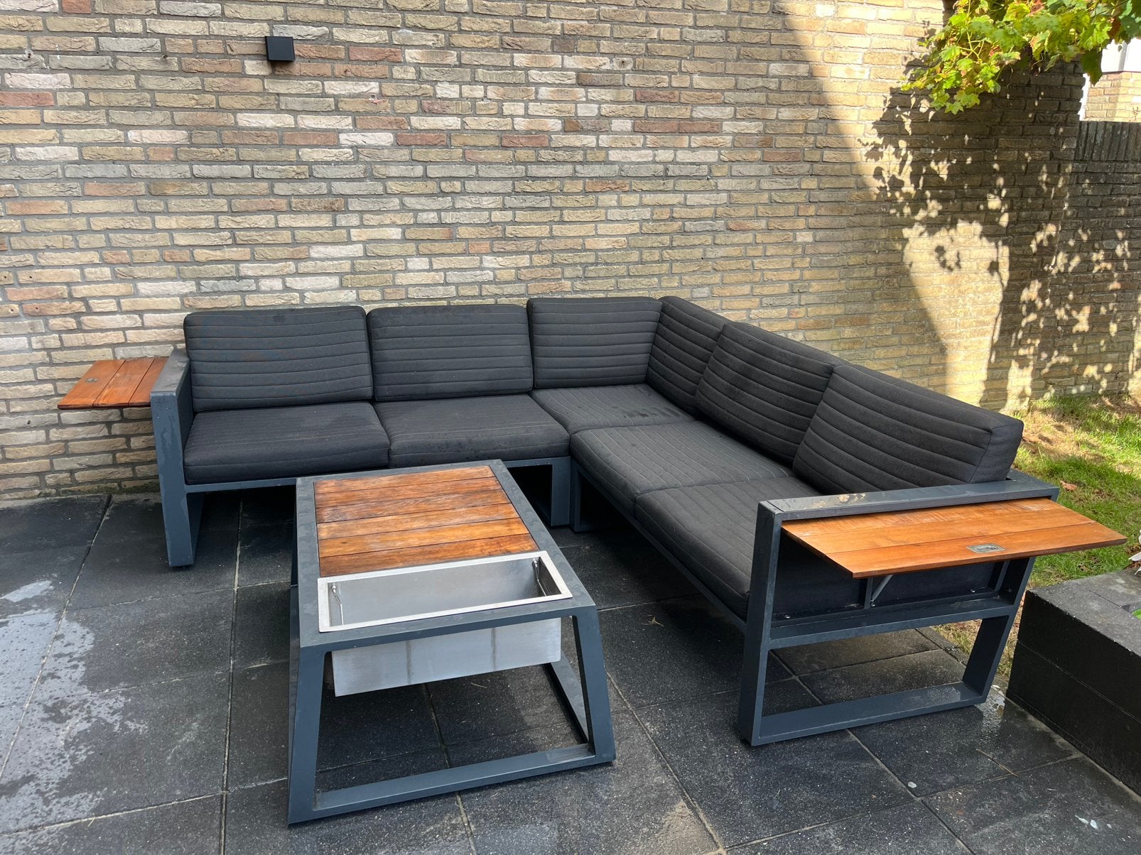 Tuinset Higold luxe hout met antraciet (3048 euro nieuw), Tuin en Terras, Tuinsets en Loungesets, Ophalen, Zo goed als nieuw