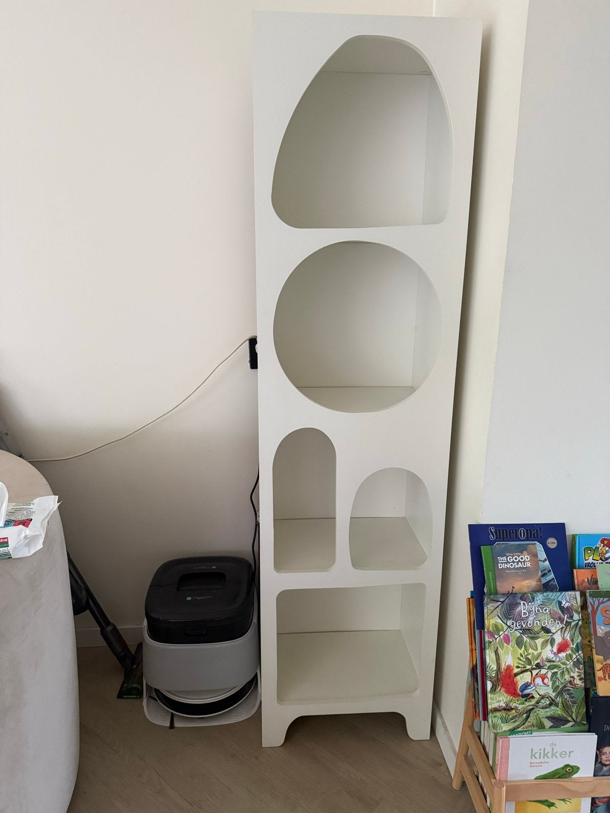 WOOOD Opbergkast Caz - Smalle Wandkast Wit, Ophalen, Met plank(en), Minder dan 50 cm, Zo goed als nieuw
