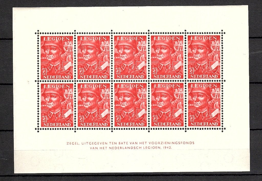 805nvph 402b-403b blokken legioenzegels 1942 ongebruikt, Postzegels en Munten, Postzegels | Nederland, Ophalen of Verzenden, Na 1940