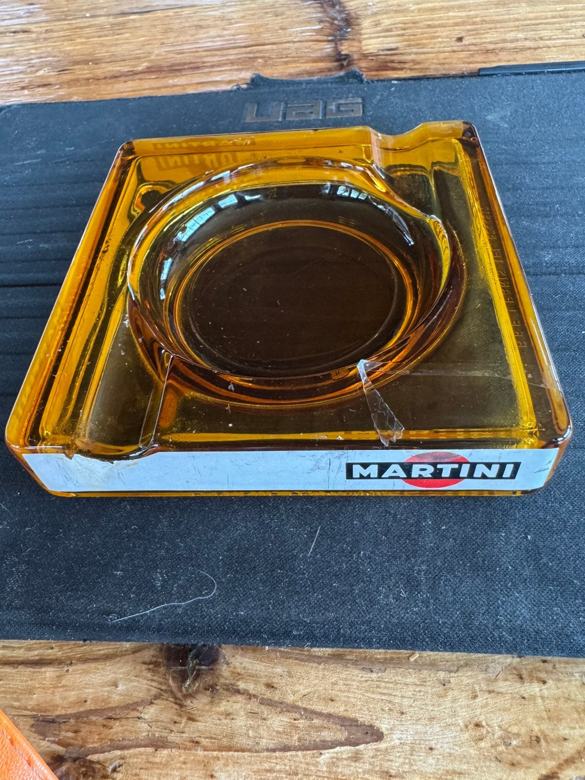 Martini Asbak Glas 11x11cm, Verzamelen, Ophalen of Verzenden, Gebruikt, Asbak