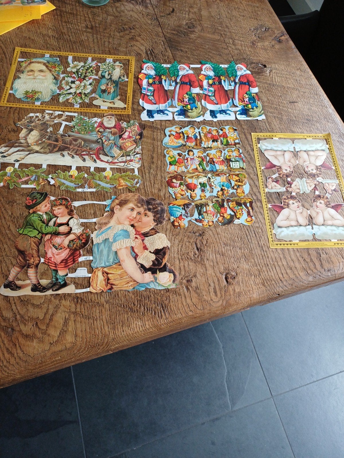 6 vellen  poesieplaatjes kerst, Ophalen of Verzenden
