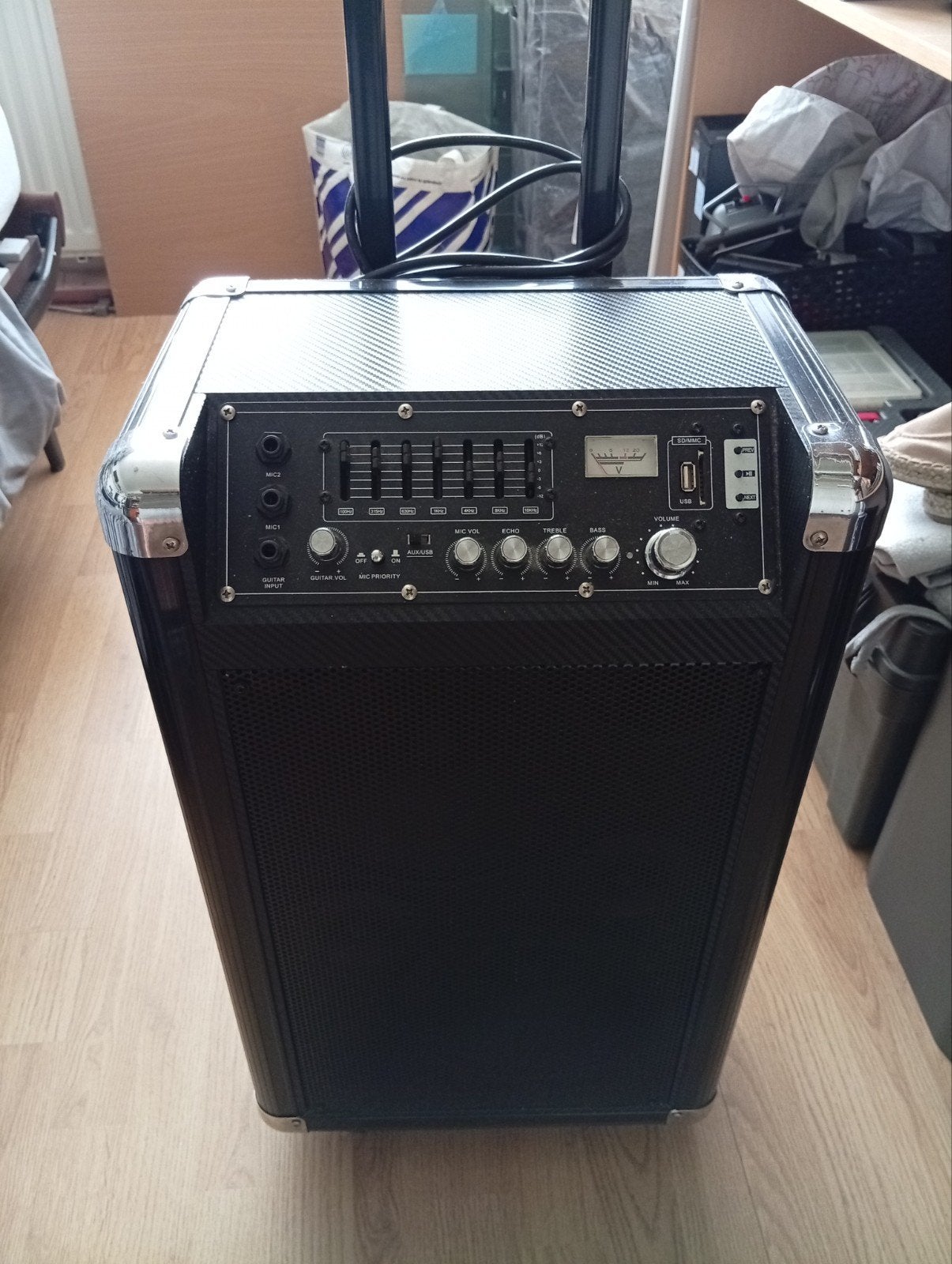Verrijdbare Karaoke Set met 2 Draadloze Microfoons, Ophalen, Complete set