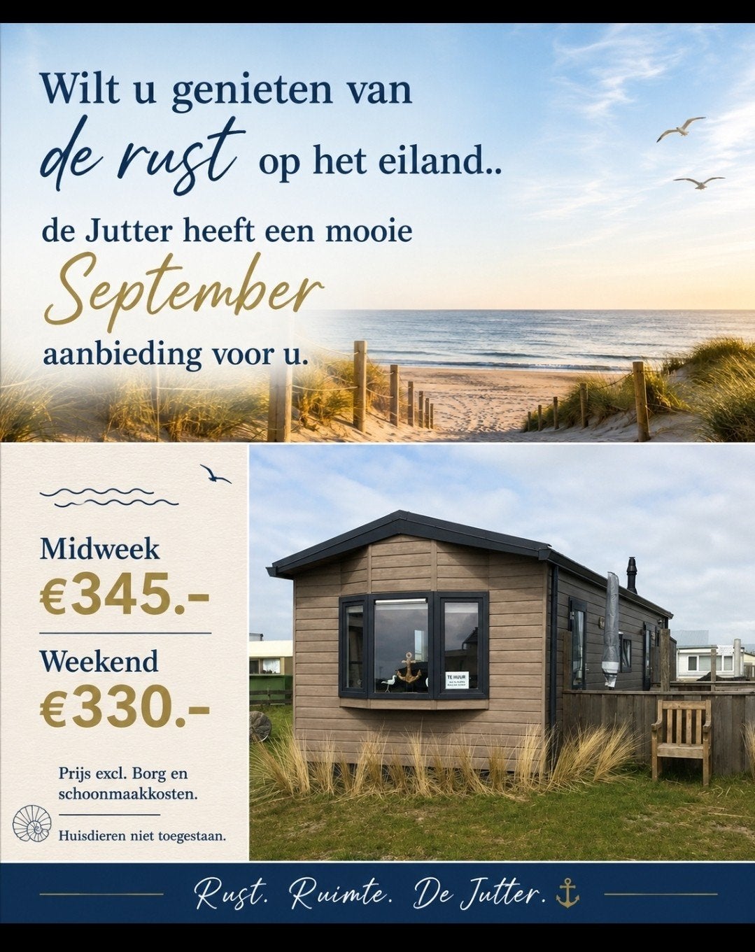 Ameland, 5 pers chalet, vrij vanaf 22 augustus, Europa, Zo goed als nieuw, Reisgids of -boek, Ophalen