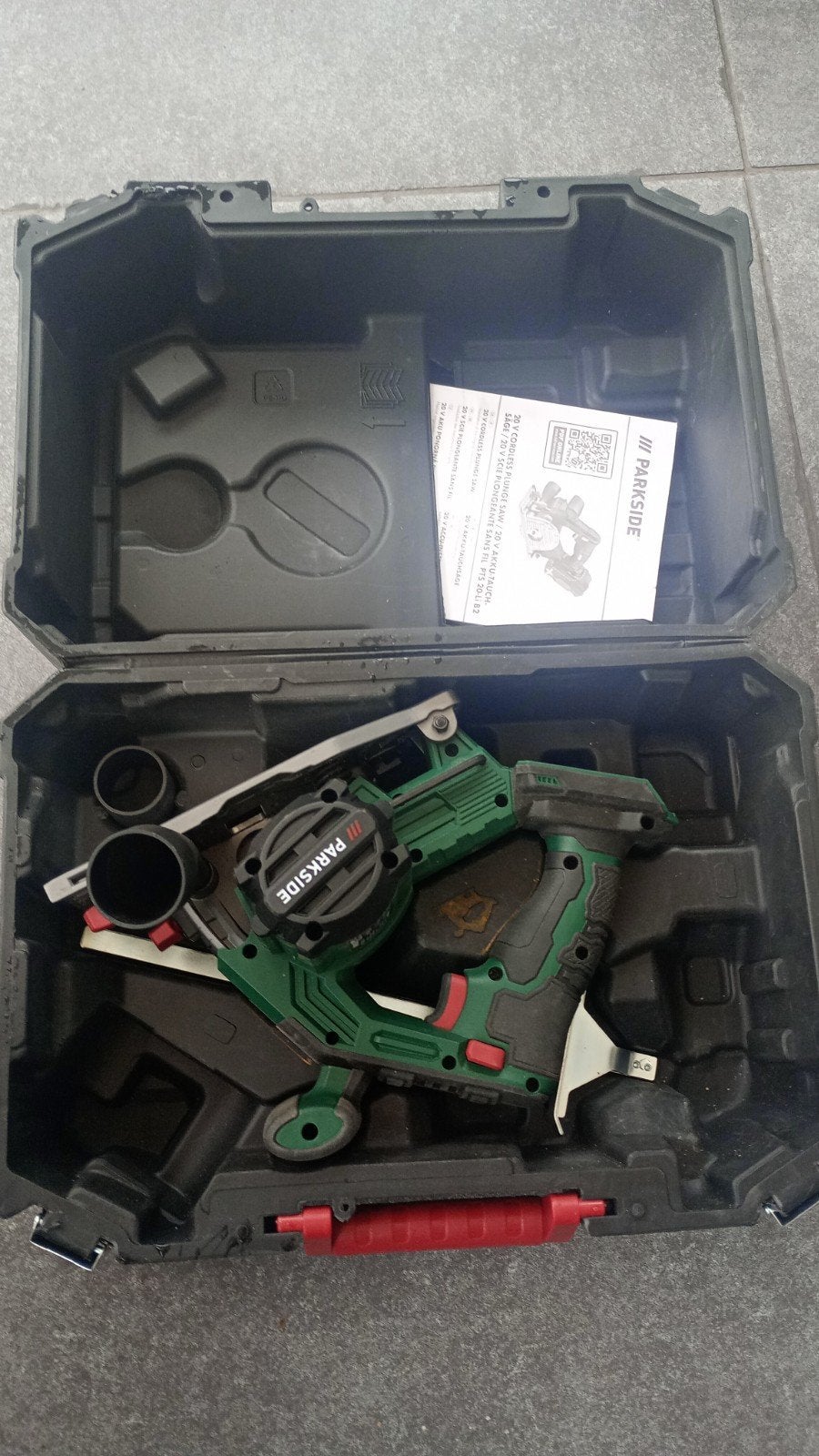 Parkside 20V inval zaag met Koffer, Cirkelzaag, Ophalen of Verzenden, 30 tot 70 mm, Minder dan 600 watt