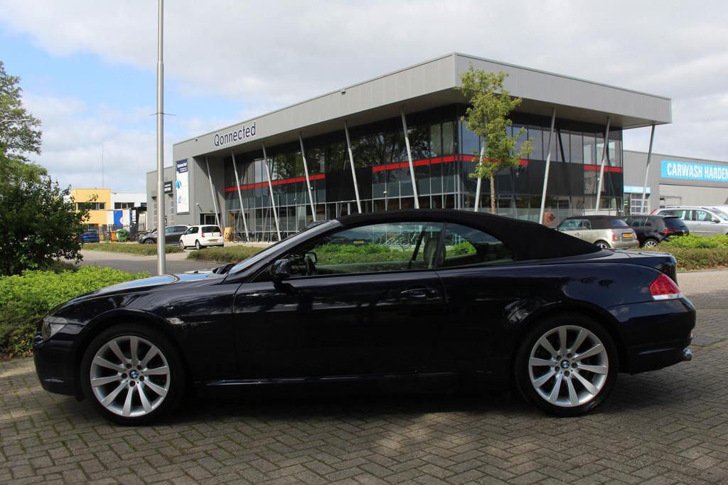 BMW 6 Serie Cabrio 630i 6 cilinder ERG MOOIE AUTO! SMG FULL, Stof, Gebruikt, Zwart, 2996 cc