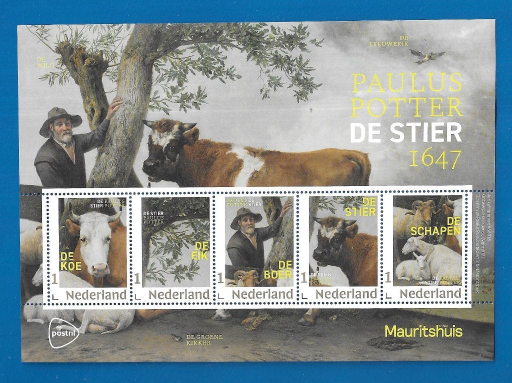 Postzegelvel De Stier, Paulus Potter - Mauritshuis 2026, Verzenden, Na 1940, Postfris