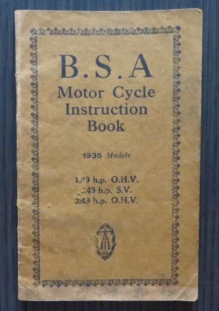 BSA Motorcycle Instruction Book 1935 Models (origineel), Verzenden, Overige merken