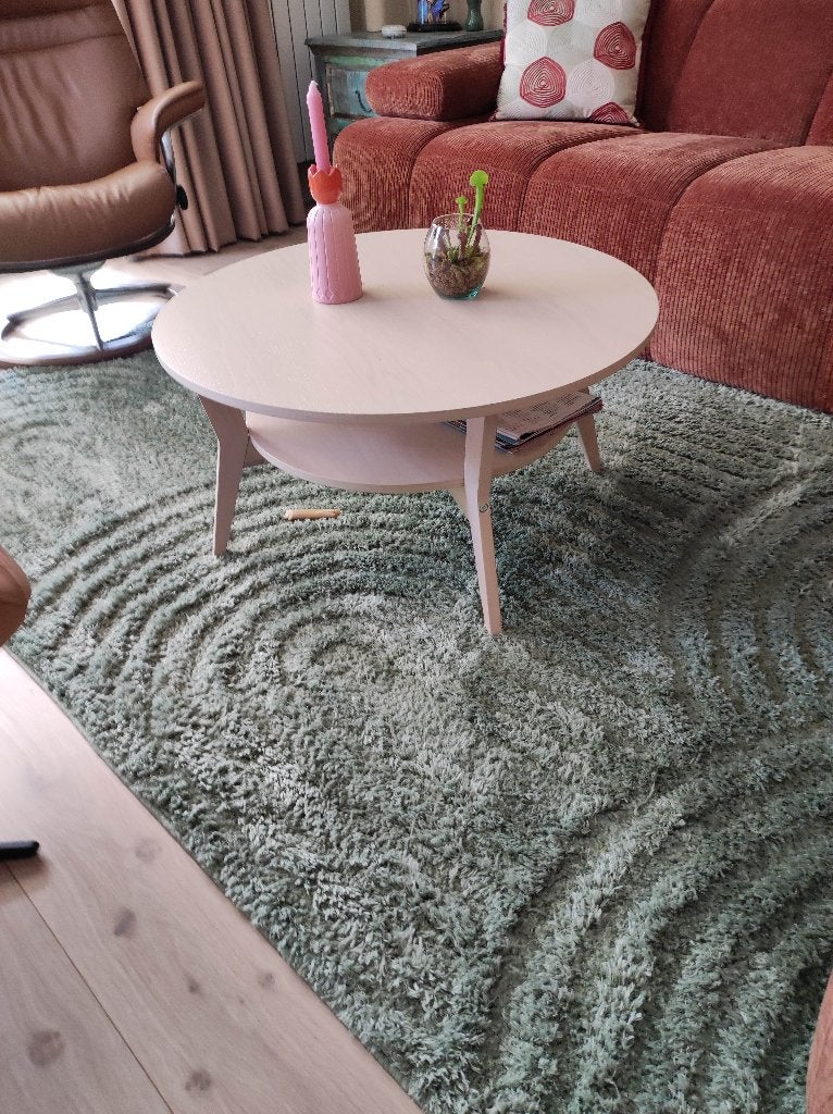 Salontafel IKEA JAKOBSFORS, Ophalen, 100 tot 150 cm, Rond, Eiken fineer