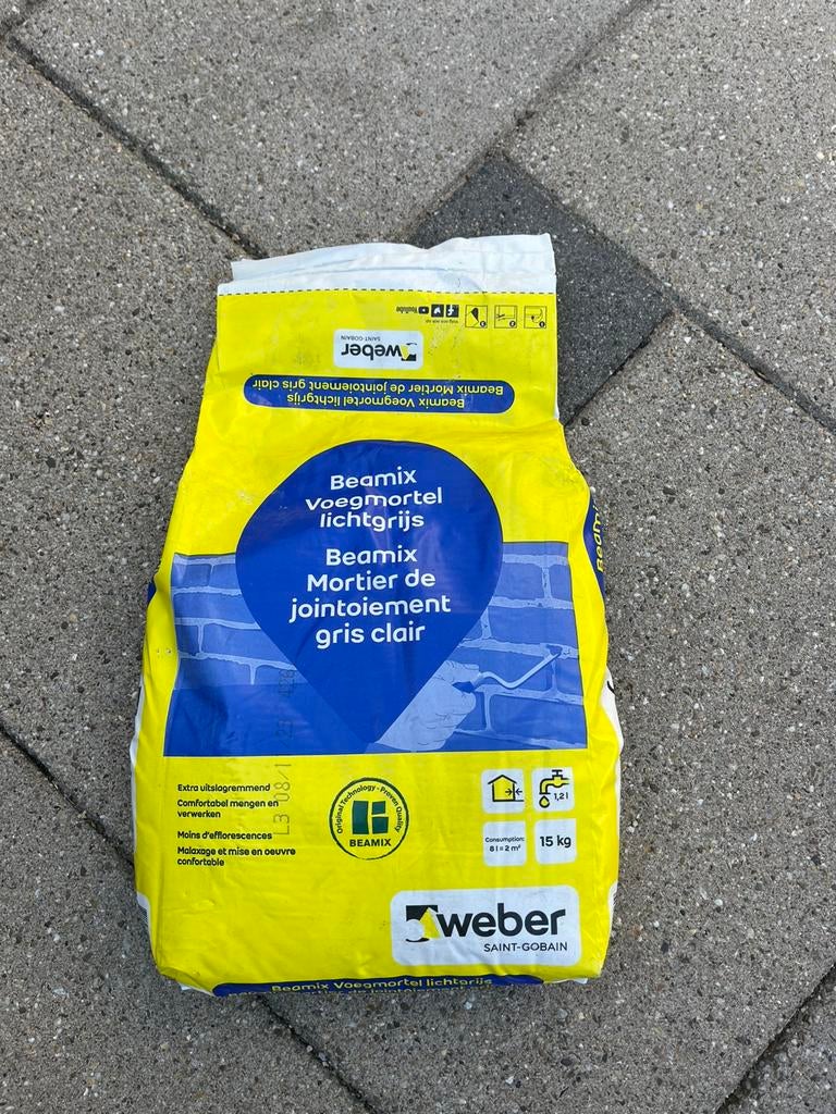 Voegmortel lichtgrijs 15kg, Ophalen, Nieuw, Overige typen