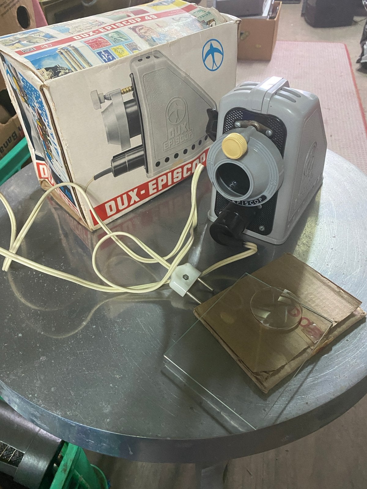 Vintage Dux-Episcop 49 projector met originele doos, Ophalen of Verzenden, Gebruikt