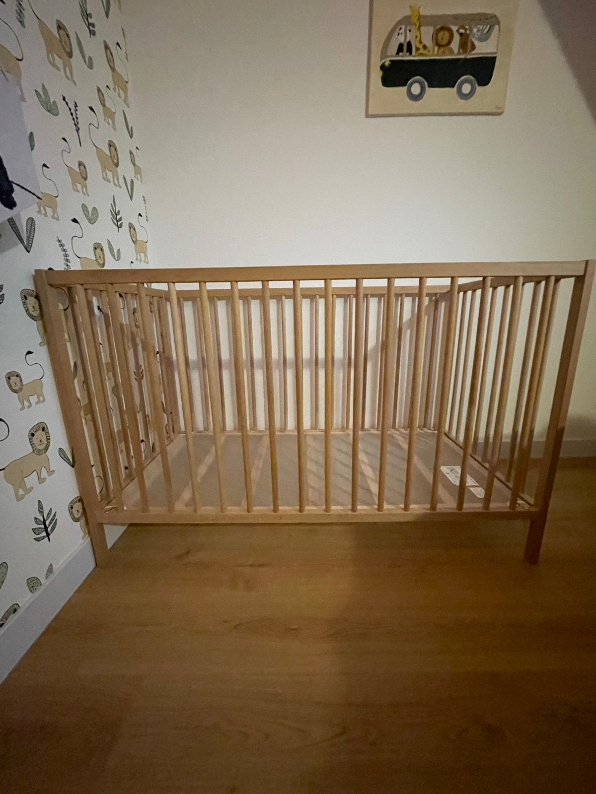 IKEA Ledikant 125x65 cm - Houten Babybed, Ophalen, Gebruikt, Ledikant