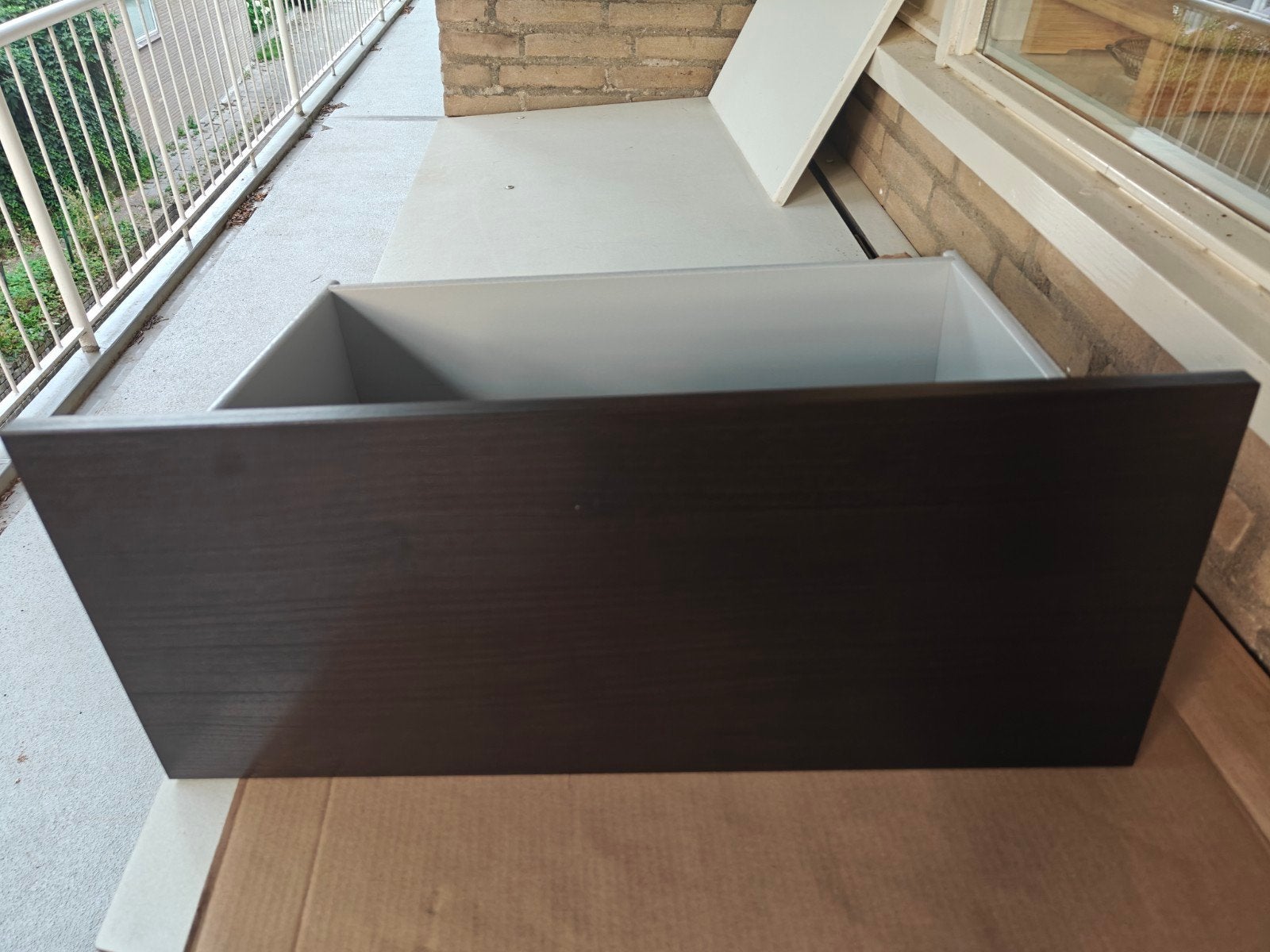 IKEA Besta lade met laderail, bruine voorkant, Minder dan 50 cm, Gebruikt, 1 of 2 laden, Ophalen of Verzenden