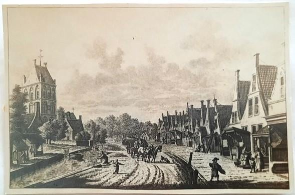 Friesland - Foto historische kopergravure van Tzummarum, Verzamelen, Foto's en Prenten, Ophalen, Foto, Zo goed als nieuw, Voor 1940