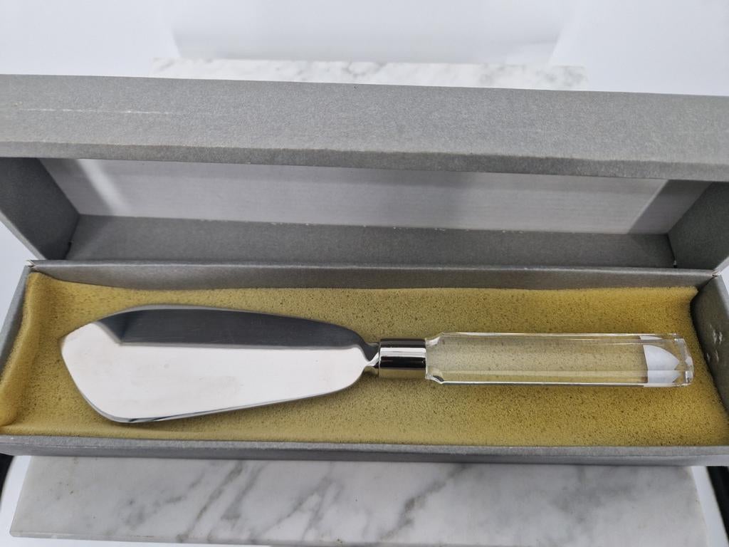 Orrefors Sweden Taartschep | Glas Handvat | In Doos, Orrefors Sweden, Onbekend, Nieuw, Ophalen of Verzenden