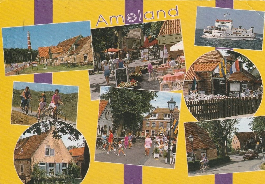 AMELAND Fietspad Terras Veerboot, Verzamelen, Verzenden, 1980 tot heden, Gelopen, Waddeneilanden