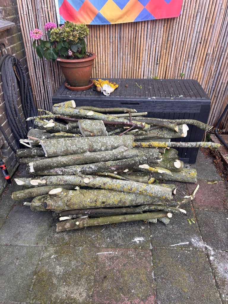 Resthout houtkachel, Tuin en Terras, Haardhout, Minder dan 3 m³, Ophalen, Essenhout, Stammen