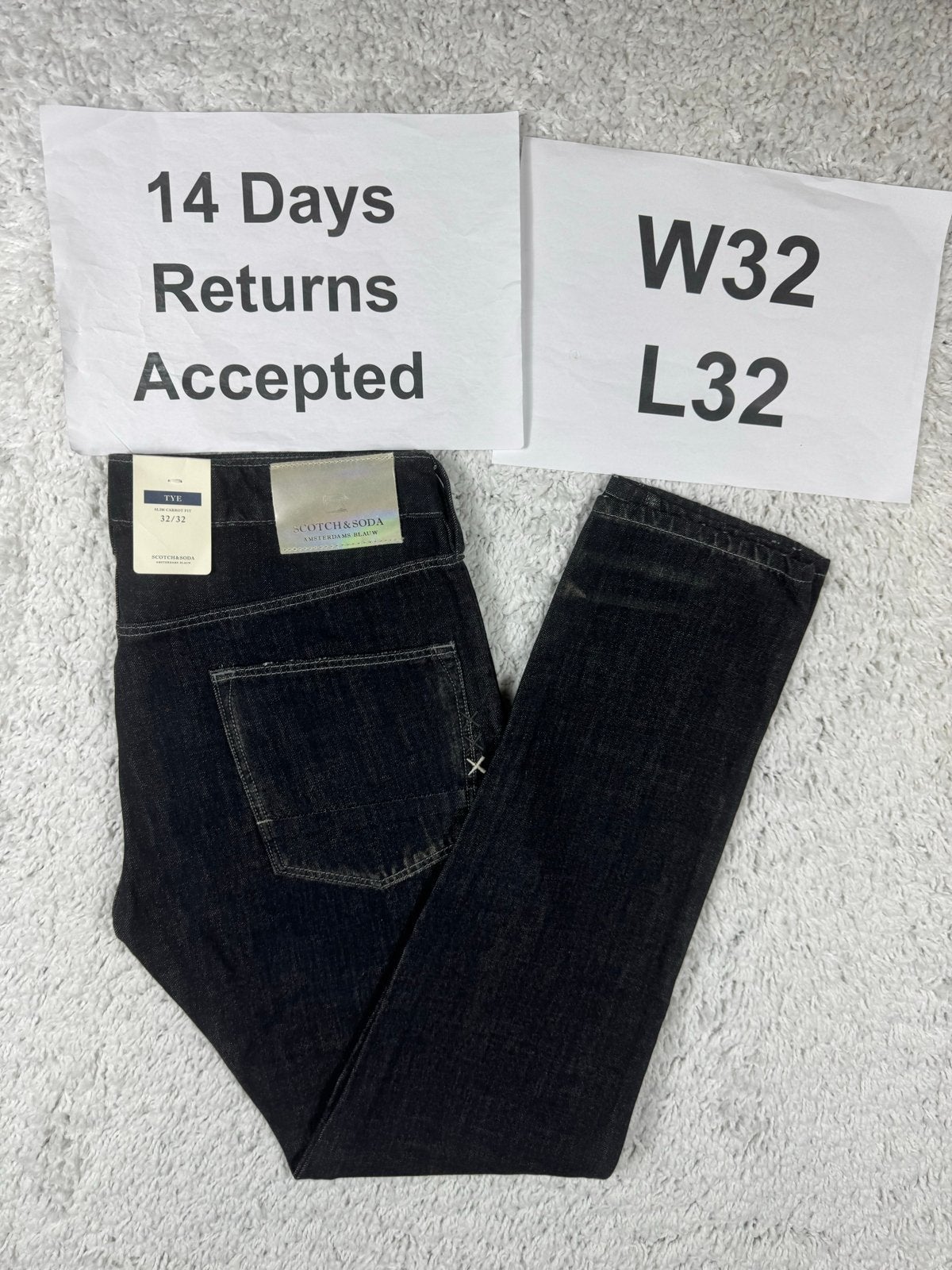 Scotch & Soda Tye Jeans Slim Carrot Fit Zwart W32 L32 3446, Zwart, Nieuw, W32 (confectie 46) of kleiner, Ophalen of Verzenden