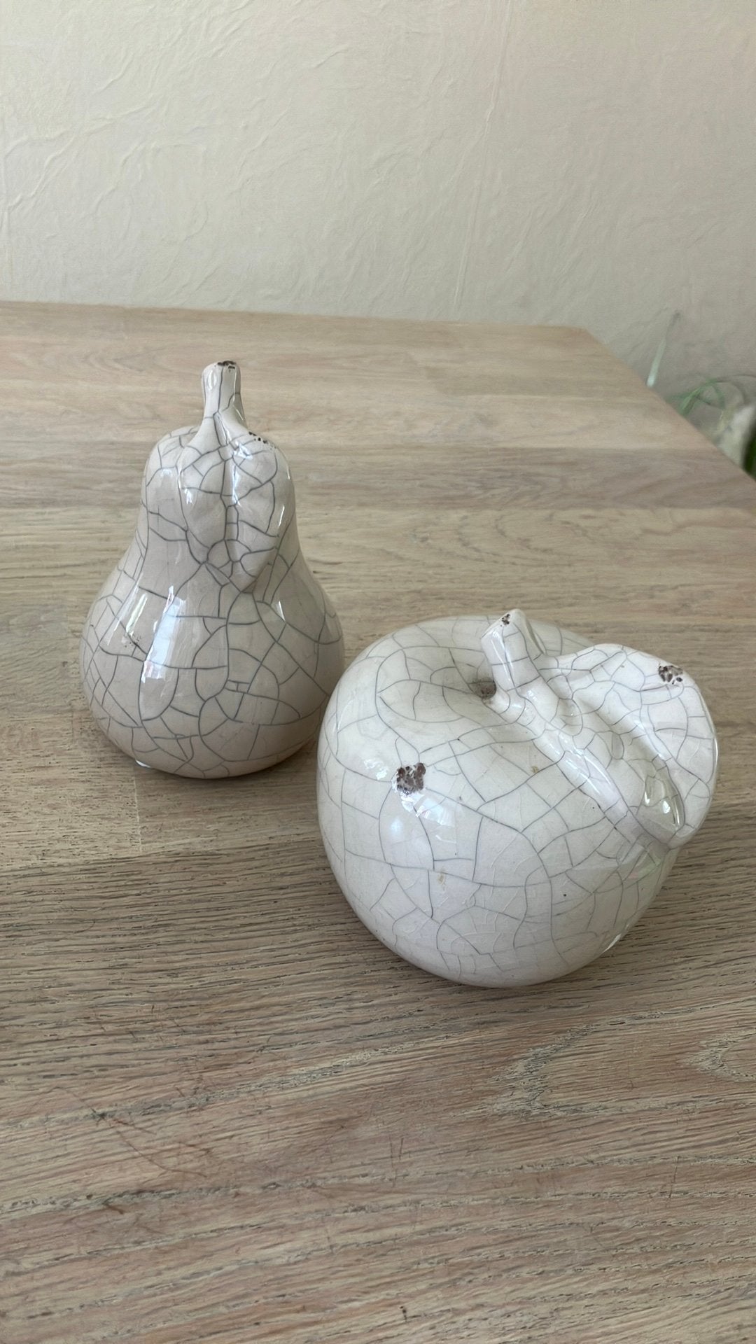 Craquelé beige setje fruit, Ophalen of Verzenden, Zo goed als nieuw