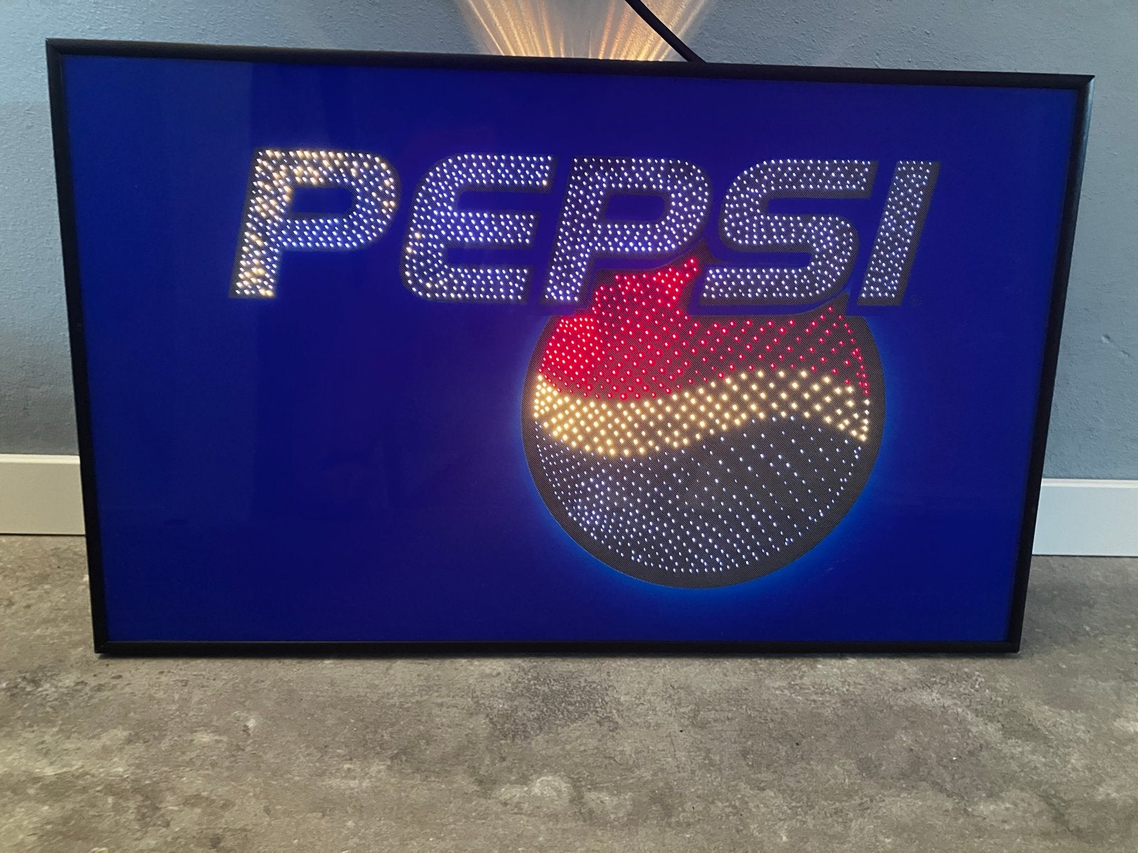 Pepsi Moving Light Reclamebord - Vintage Lichtbak, Verzamelen, Ophalen, Gebruikt, Lichtbak of (neon) lamp