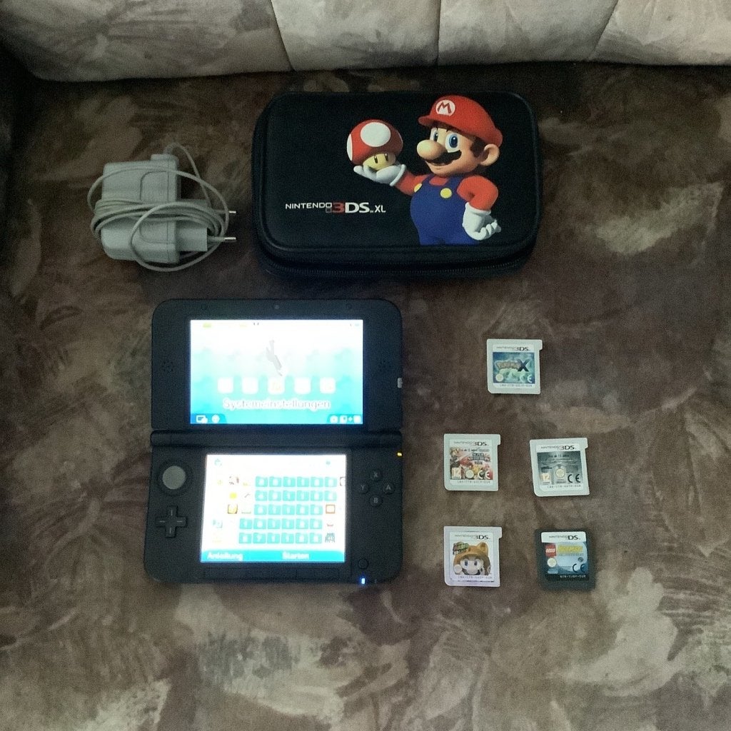 Nintendo 3DS XL console blauw + spellen, tas, Spelcomputers en Games, Spelcomputers | Nintendo 2DS en 3DS, Ophalen of Verzenden