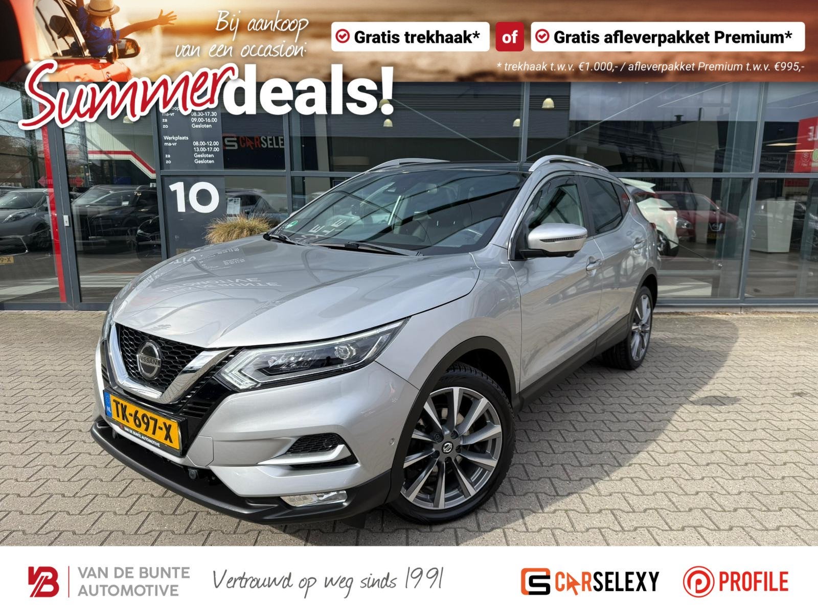 Nissan Qashqai 1.2 Tekna + *Trekhaak & Stoelverwarming*, Gebruikt, 4 cilinders, 116 pk, Bedrijf