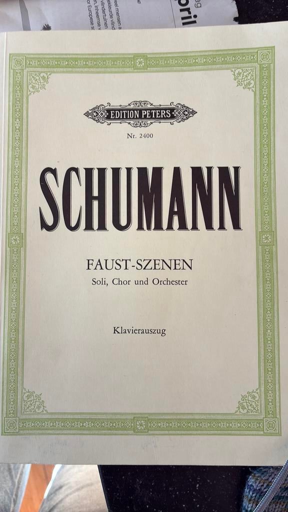 Koorzangboek Schuman Faust scenen, Ophalen of Verzenden, Zo goed als nieuw, Artiest of Componist, Klassiek