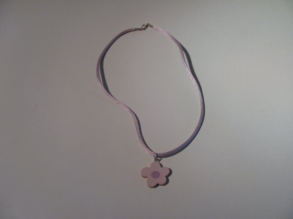 Lila Ketting Met Bloem / Kinder Accessoire ~ Sieraad, Sieraden, Tassen en Uiterlijk, Kettingen, Ophalen of Verzenden, Gebruikt